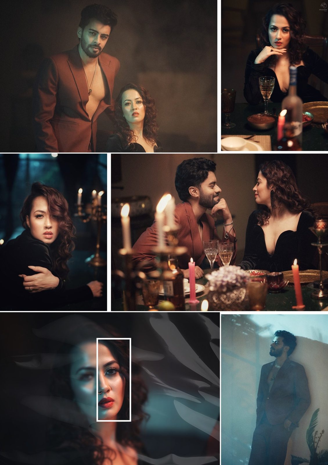 A candlelit dinner narrative between two people, part of the Eshaani series